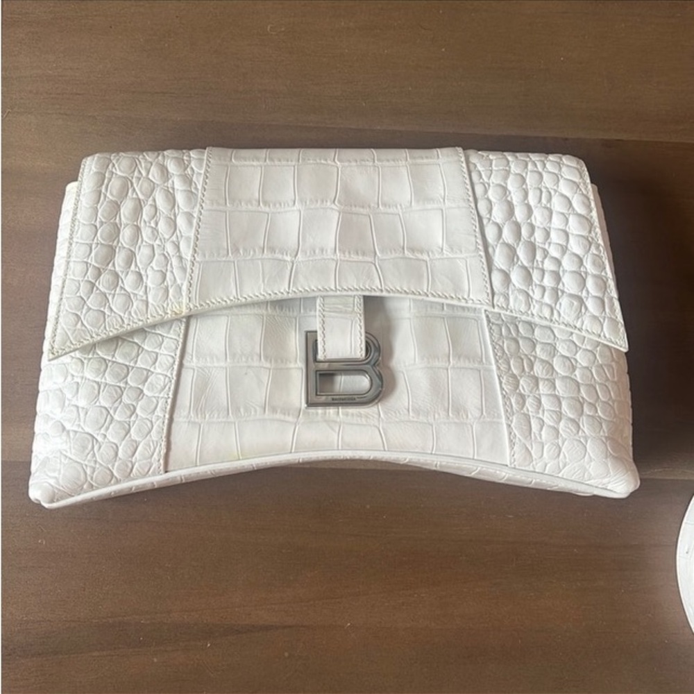 White Balenciaga purse